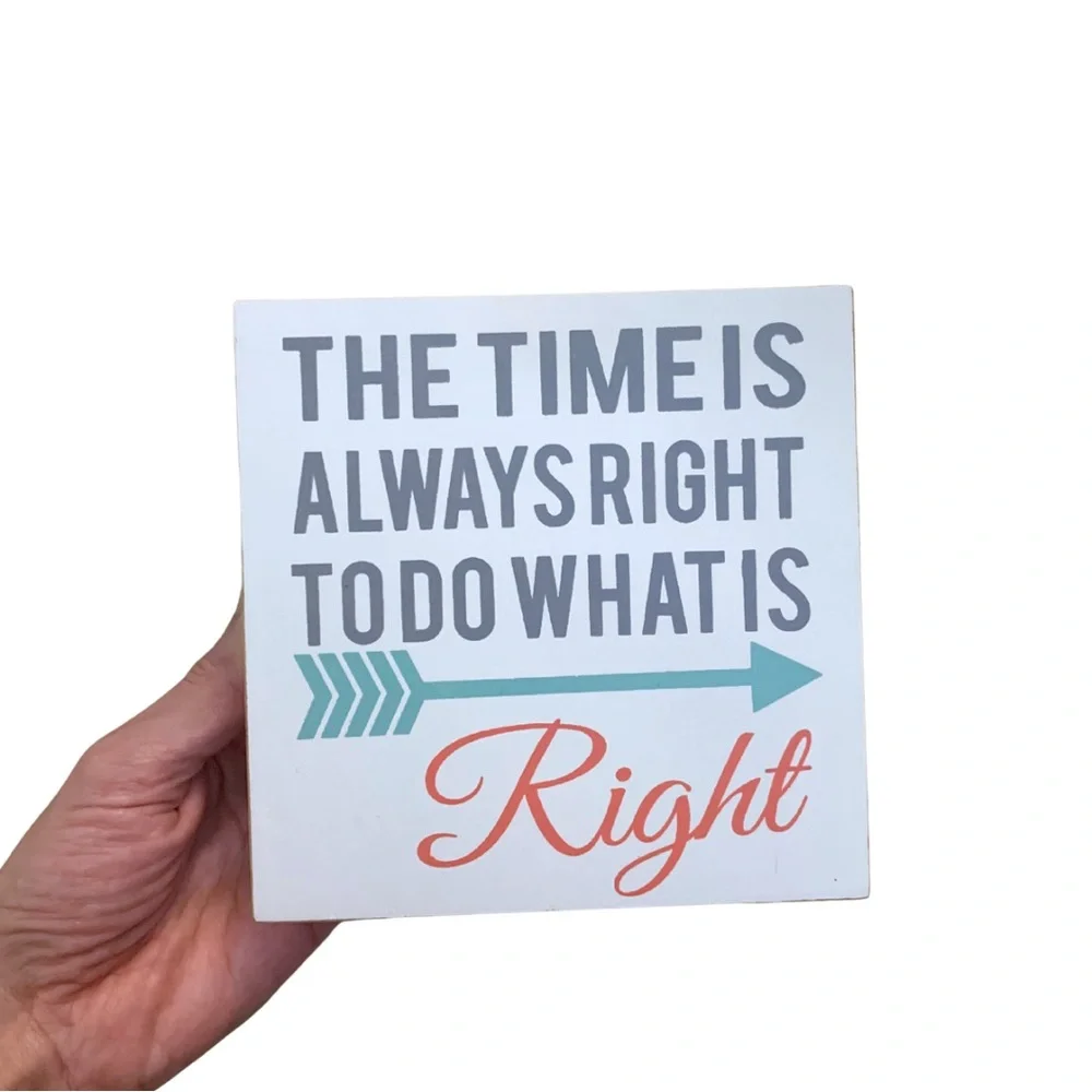 2/$30 Do What Is Right Square Wood Sign White Wall Decor Farmhouse Phrase Saying